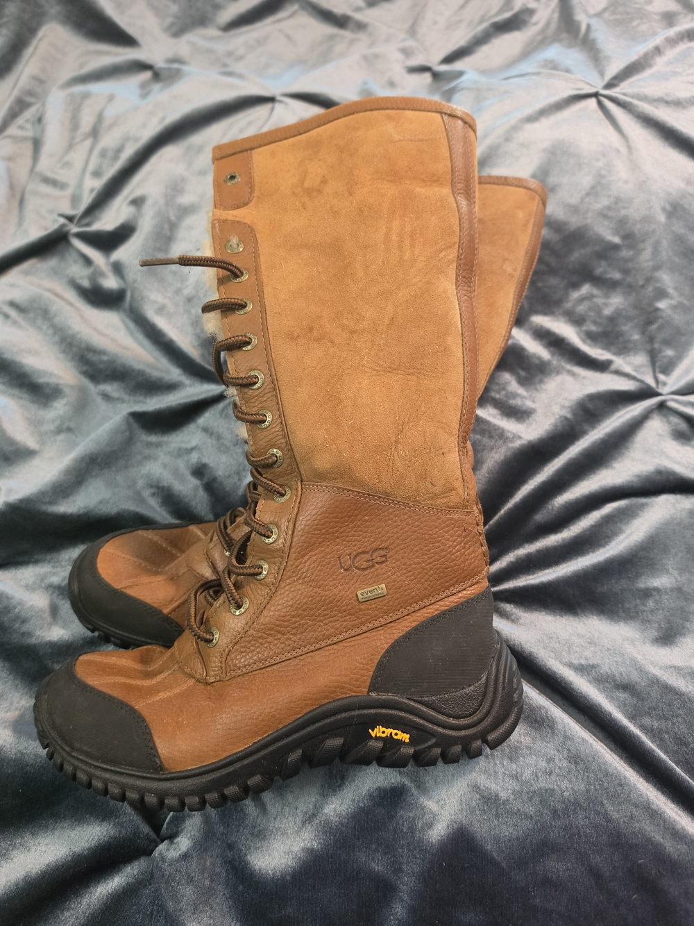 UGG Brown Leather Suede Lace-Up Women's Tall Boot